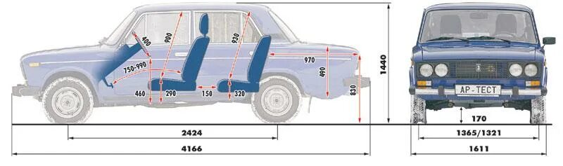 Размер ваз 2107 фото Колесная база ваз 2106 59 фото - KubZap.ru