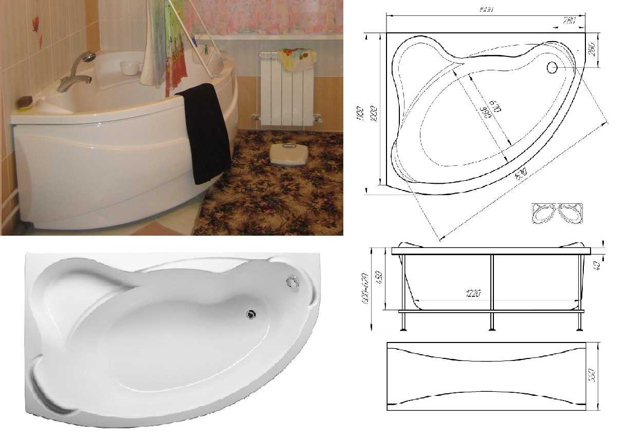 Размеры акриловых ванн угловых фото Ванна размеры 90 на 90