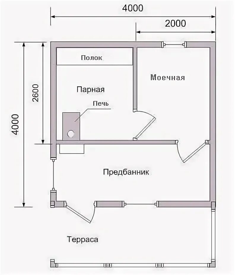 Размеры бани 4 на 4 чертеж Планировка бани 4 на 4 Планировки, План дома, План крошечного дома