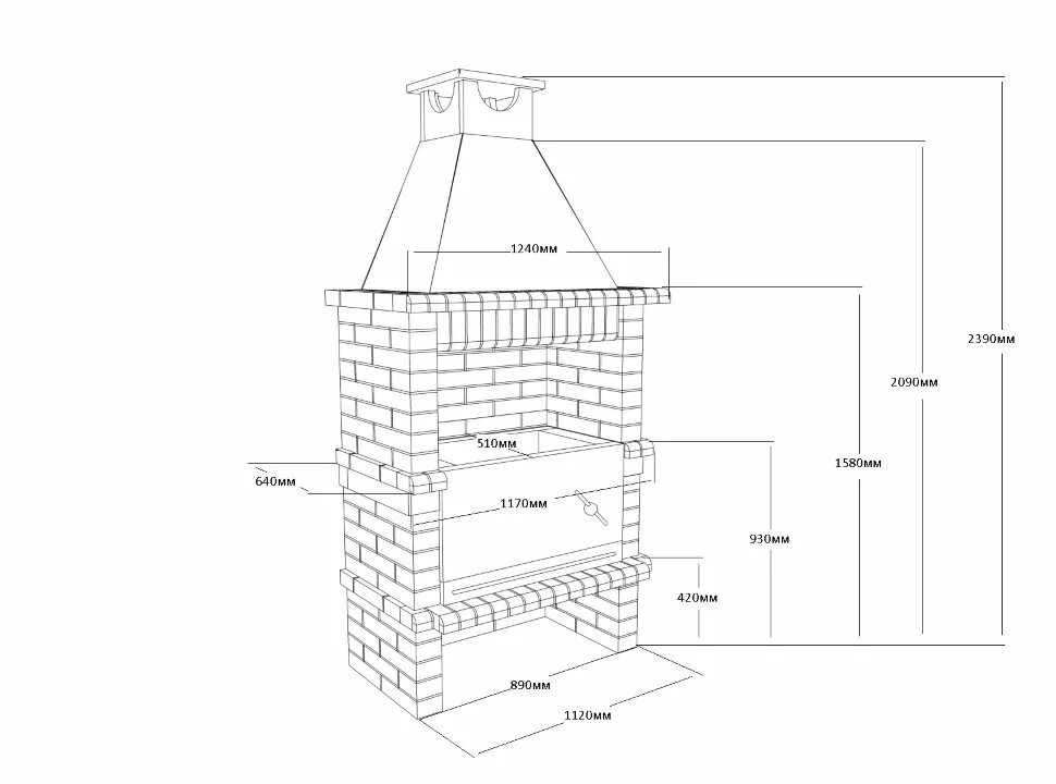Размеры барбекю из кирпича фото Барбекю АристократЪ 702-М купить в интернет магазине, цены и фото