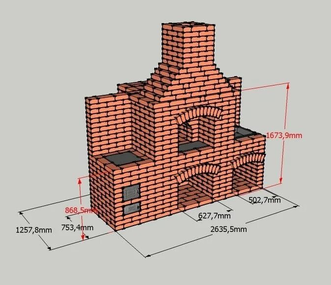 Размеры барбекю из кирпича фото Проект барбекю-комплекса с казаном Outdoor kitchen design, Outdoor fire pit, Bac