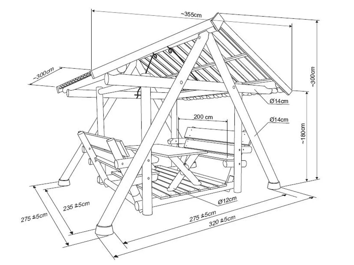 Размеры беседки из дерева своими руками Проекты и схемы беседок - Деревянные беседки