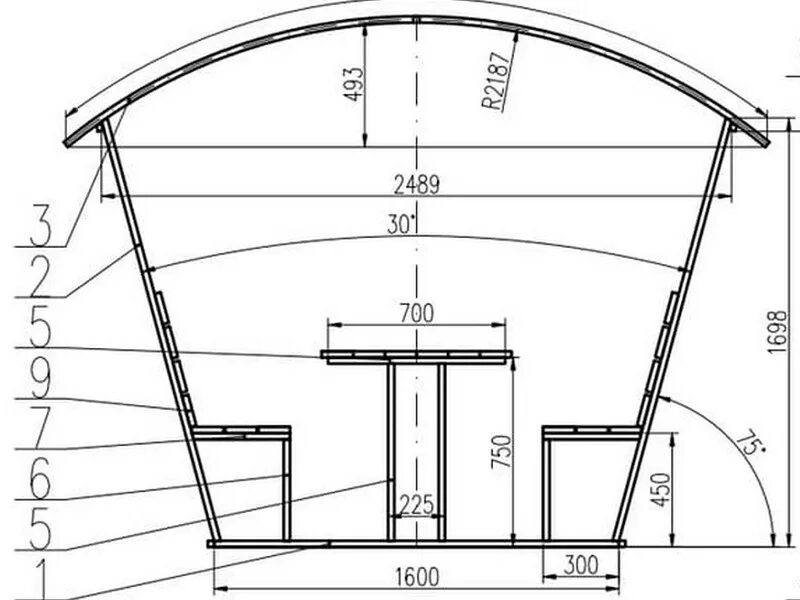 Размеры беседки из металла своими руками Готовые эскизы и чертежи беседок с размерами