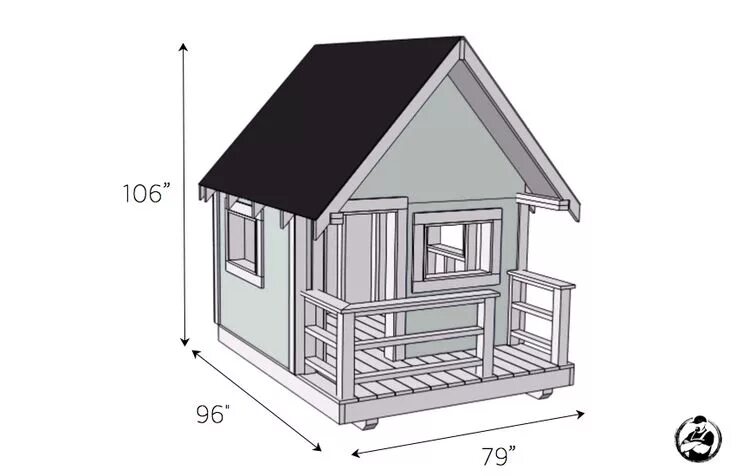 Размеры чертежи дачных домов Playhouse " Rogue Engineer Build a playhouse, Diy playhouse, Playhouse plans