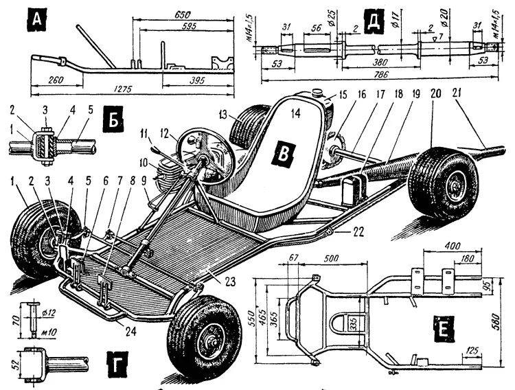 Размеры чертежи мини авто своими руками Pin on go carts