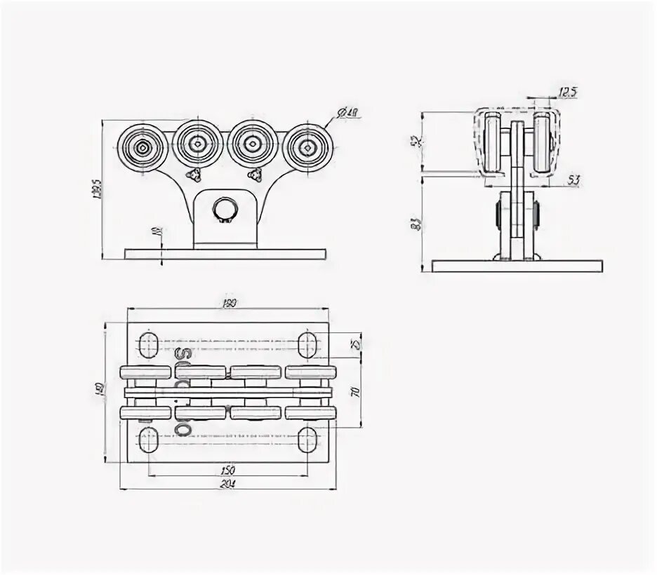 Размеры чертежи роликов для откатных ворот Роликовые опоры для откатных ворот Алютех - купить в Москве по выгодным ценам