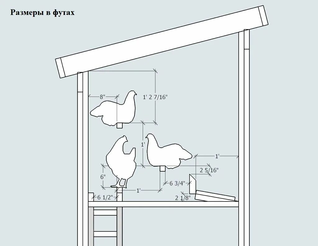 Размеры для несушек своими руками чертежи Курятник размеры на 10 кур фото - DelaDom.ru