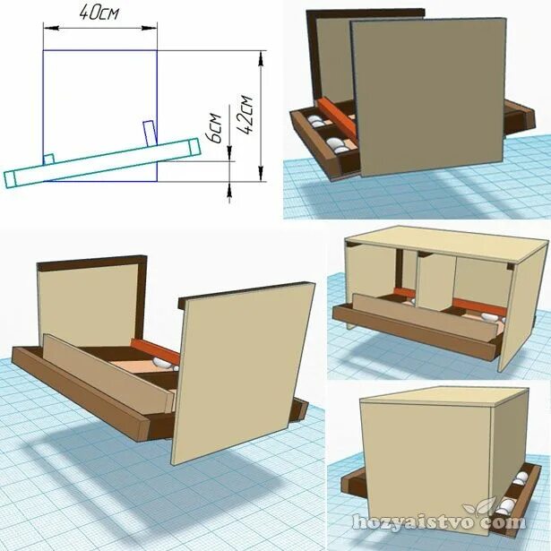 Размеры для яйцесборником своими руками чертежи Чертеж гнезда со сбором яиц Achtertuin kippenhokken, Kippenrennen, Kippenhok