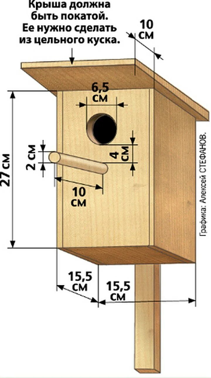Размеры досок скворечника чертеж своими руками Скворечник для скворцов фото - DelaDom.ru