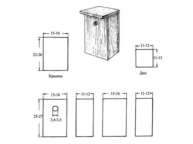 Размеры досок скворечника чертеж своими руками Скворечник своими руками: чертежи, размеры, лучшие материалы