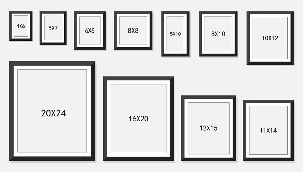 Размеры фото в точках 7+ Standard Picture Frame Sizes: When To Use Which One?