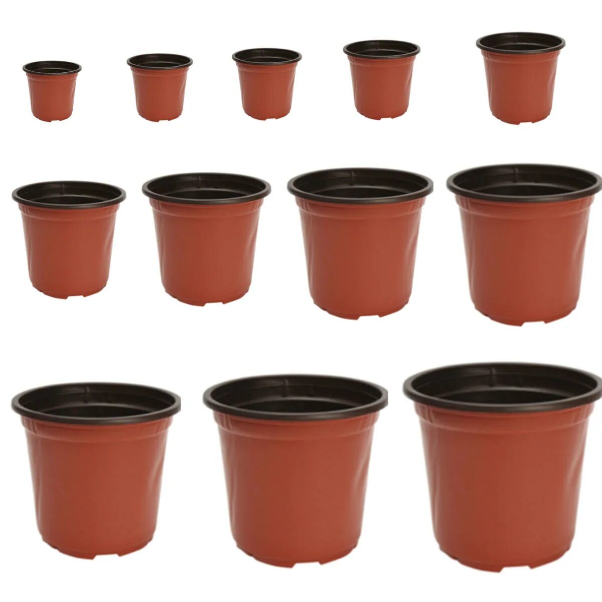 Размеры горшков для цветов таблица с фото 100Pcs Plastic Garden Nursery Pot Flower Terracotta Seedlings Planter Containers