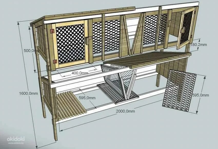 Размеры клеток кроликам своими руками чертежи Размеры клетки для кроликов - CormanStroy.ru