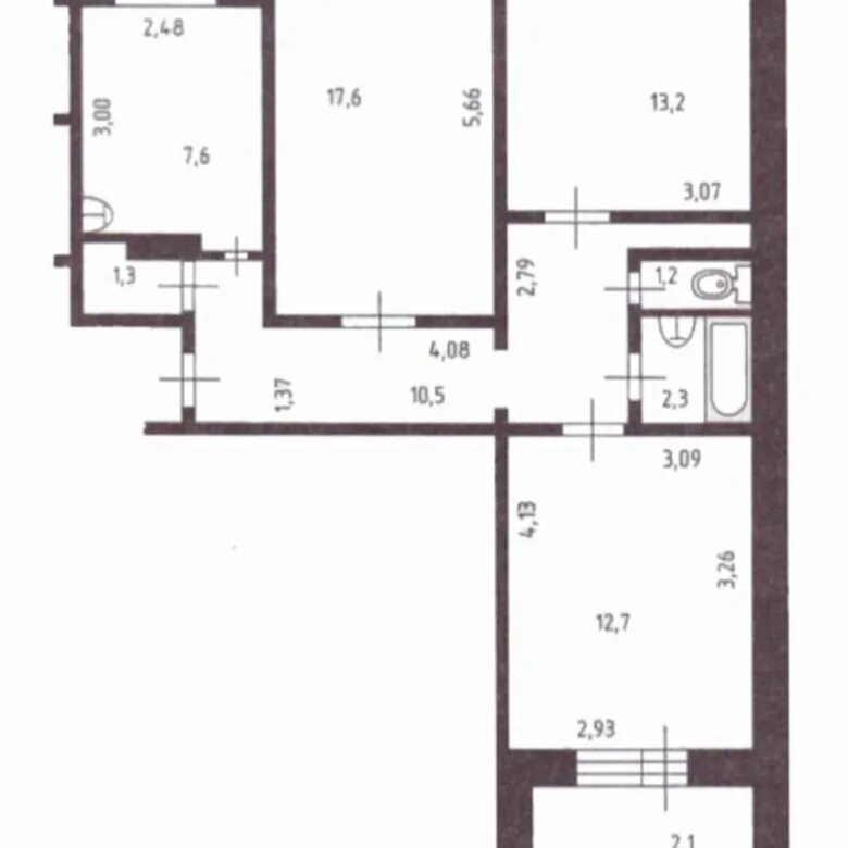 Размеры комнат московской планировки Квартира, 3 комнаты, 65 м² - купить в Тольятти, цена 2 420 000 руб., продано 27 