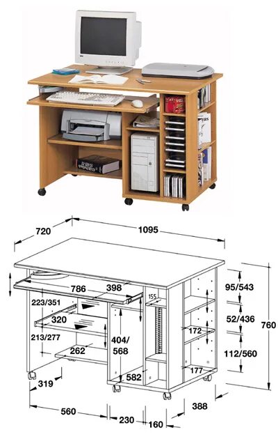 Размеры компьютерного стола фото Чертеж компьютерного стола с размерами HeatProf.ru