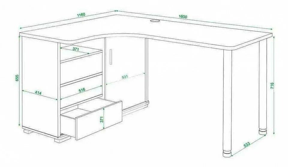 Размеры компьютерного стола фото Стол письменный Домино СР-165СМ MER_SR-165SM_KVK-LEV - купить по цене 23 190 RUB