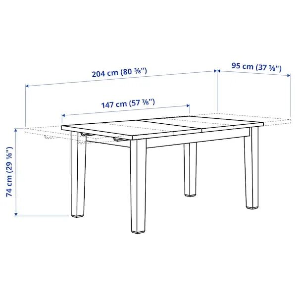 Размеры кухонных столов фото Купить STORNÄS СТУРНЭС - Раздвижной стол, морилка,антик с доставкой до двери. Ха