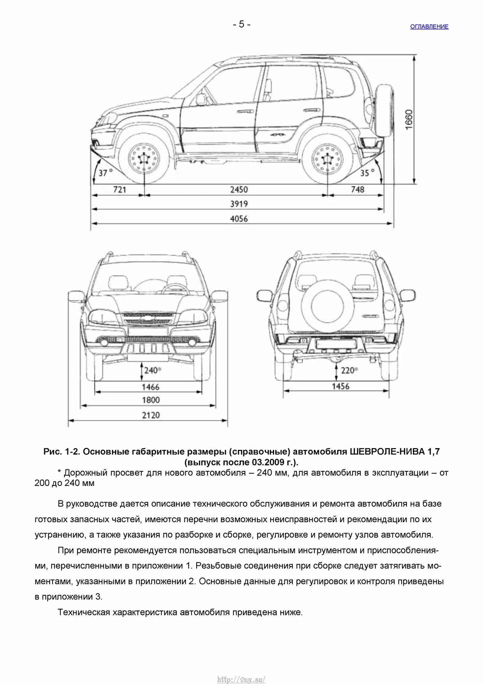 Размеры нива шевроле фото Шевроле Нива Руководство по ремонту автомобиля