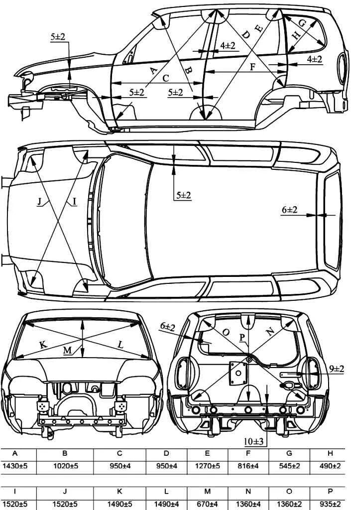 Размеры нива шевроле фото Instrucciones para soldar la carrocería del Chevrolet Niva