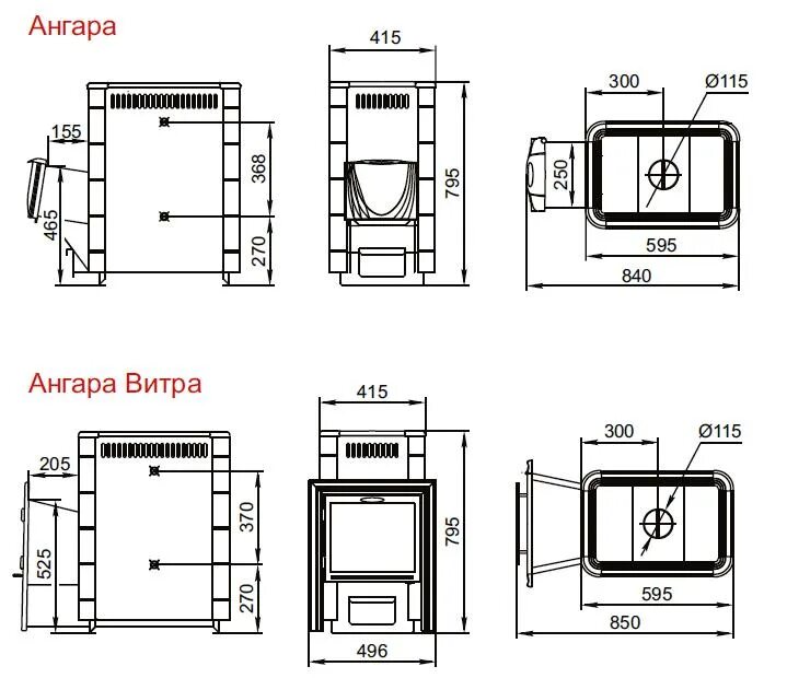Размеры печей для бани фото Печь банная ТМФ АНГАРА Inox ДА антрацит НВ Афоня.рф