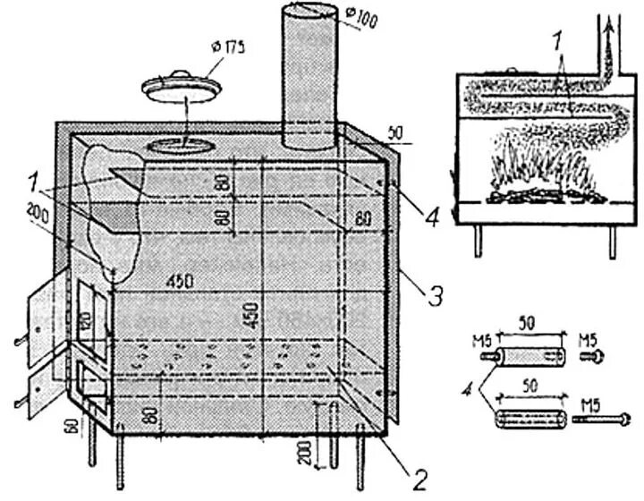 Размеры печки буржуйки для дачи своими руками Чертежи печи-буржуйки для гаража Печь, Самодельные уличные печи, Гараж