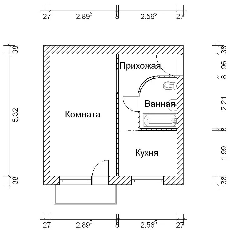 Размеры планировок 1 комнатных квартир Дома серии 1-511. Варианты перепланировки.