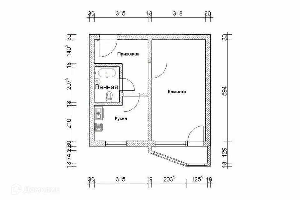 Размеры планировок 1 комнатных квартир Купить 1-Комнатную Квартиру с Ремонтом на улице Дружбы (СНТ 50 лет Октября 5-й у