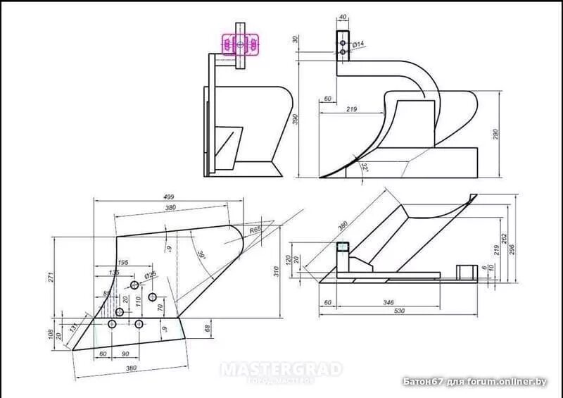 Размеры самодельного плуга для мотоблока GRASSHOPPER 188F - Форум onliner.by