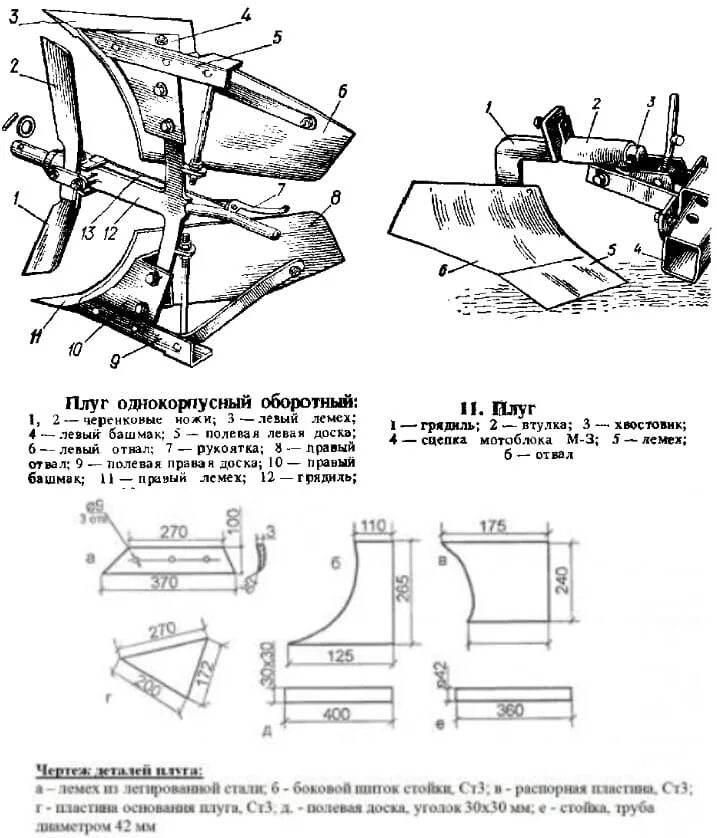 Размеры самодельного плуга для мотоблока Регулировка и настройка плуга для мотоблоков - видео, фото