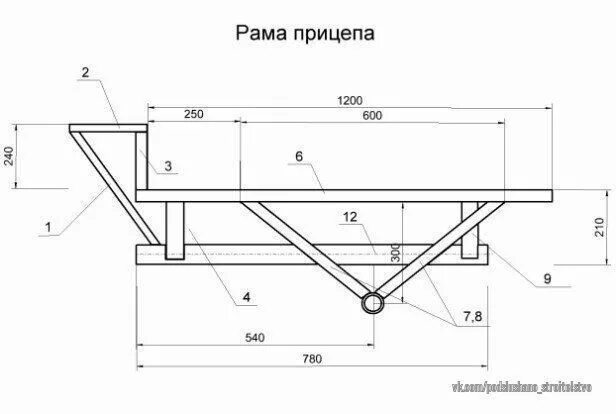 Размеры самодельного прицепа для мотоблока Чертежи для телеги мотоблока - Сообщество "Мотоблоки (и все что с ними связано)"