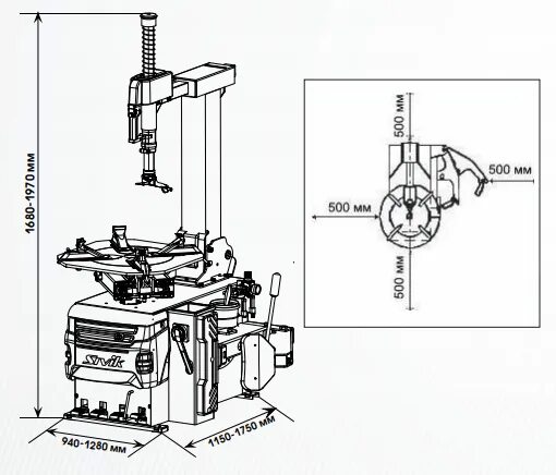 Размеры самодельного шиномонтажного станка Шиномонтажный станок Sivik KC-404A Pro - купить по оптимальной цене в Москве Пос