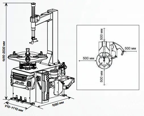 Размеры самодельного шиномонтажного станка Шиномонтажный станок Sivik KC-304A Pro - купить по оптимальной цене в Москве Пос