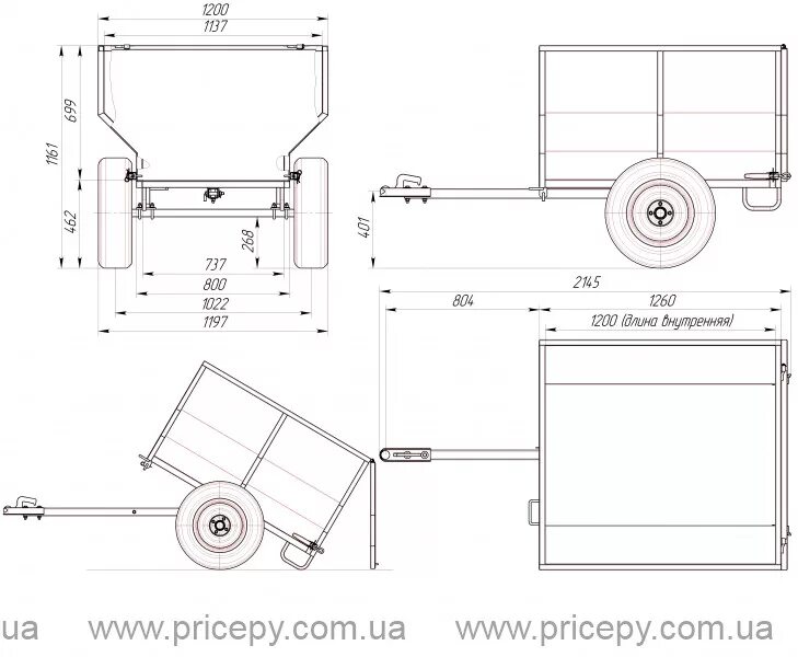 Размеры самодельной тележки к мотоблоку Причіп для квадроцикла Кияшко - Купити на офіційному сайті Замовити Причіп для к