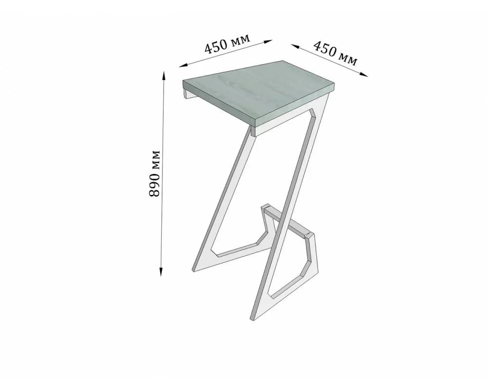 Размеры стула в стиле лофт Стул барный Зетт Металл-Дизайн Лофт - купить в Украине: Киев, Днепр, Львов MirDo