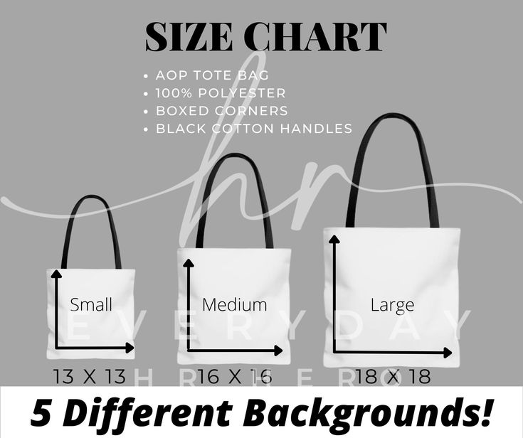 Размеры сумок фото Tote Bag Size Chart, AOP Tote Size Chart, Sizing Chart for Tote Bags, Tote Size 