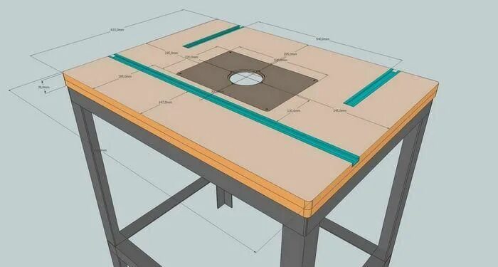 Размеры циркулярного стола своими руками чертежи чертеж стола для фрезера с размерами in 2024 Router woodworking, Wood router tab