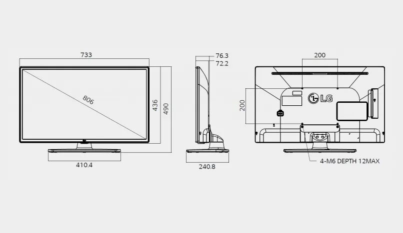 Размеры телевизора фото Габариты диагонали
