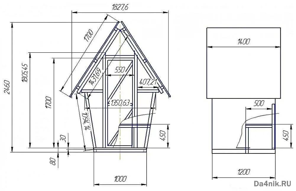 Размеры туалета на даче фото Чертежи дачного туалета с инструкциями по возведению
