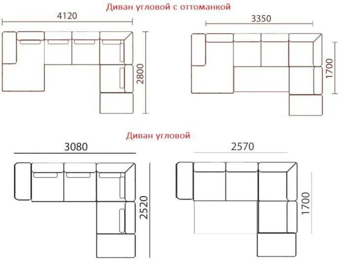 Размеры угловых диванов фото Маленький угловой диван в гостиную размеры - фото