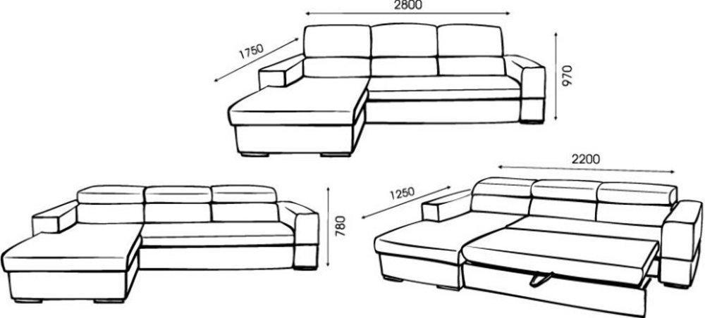 Размеры угловых диванов фото Стандартные размеры диванов - статьи про мебель на Викидивании Дизайн дивана, Ди