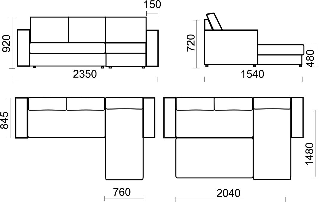 Размеры угловых диванов фото Диван в плане