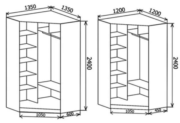Размеры угловых шкафов купе фото Шкаф купе в прихожую: идеи дизайна и наполнения Угловой шкаф, Шкаф в спальне, Уг