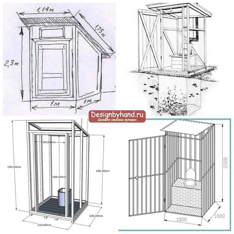 Размеры уличного туалета фото Строительство деревенского туалета своими руками: чертежи, типы, нормы и правила