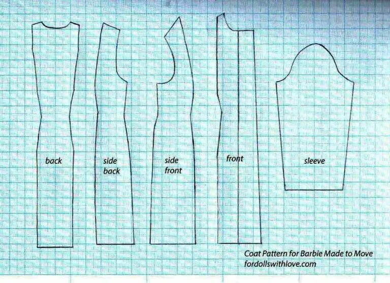 Размеры выкроек кукол Выкройки одежды для кукол Барби и Дисней Аниматорс