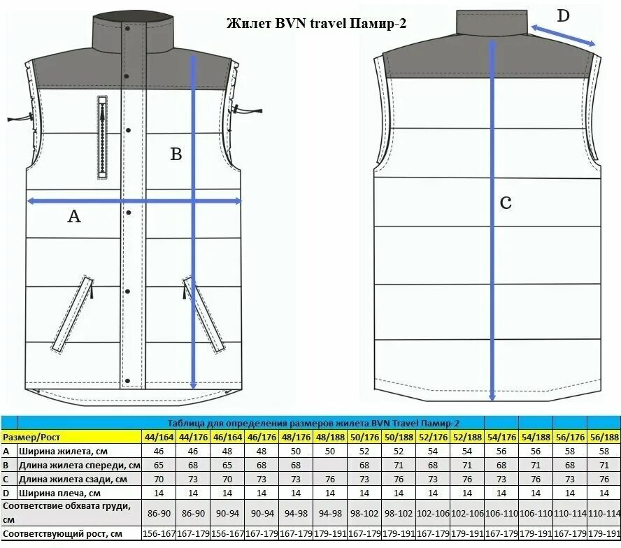 Размеры выкройки мужского жилета Жилет BVN travel, силуэт прямой, размер 44/164, красный - купить в интернет-мага