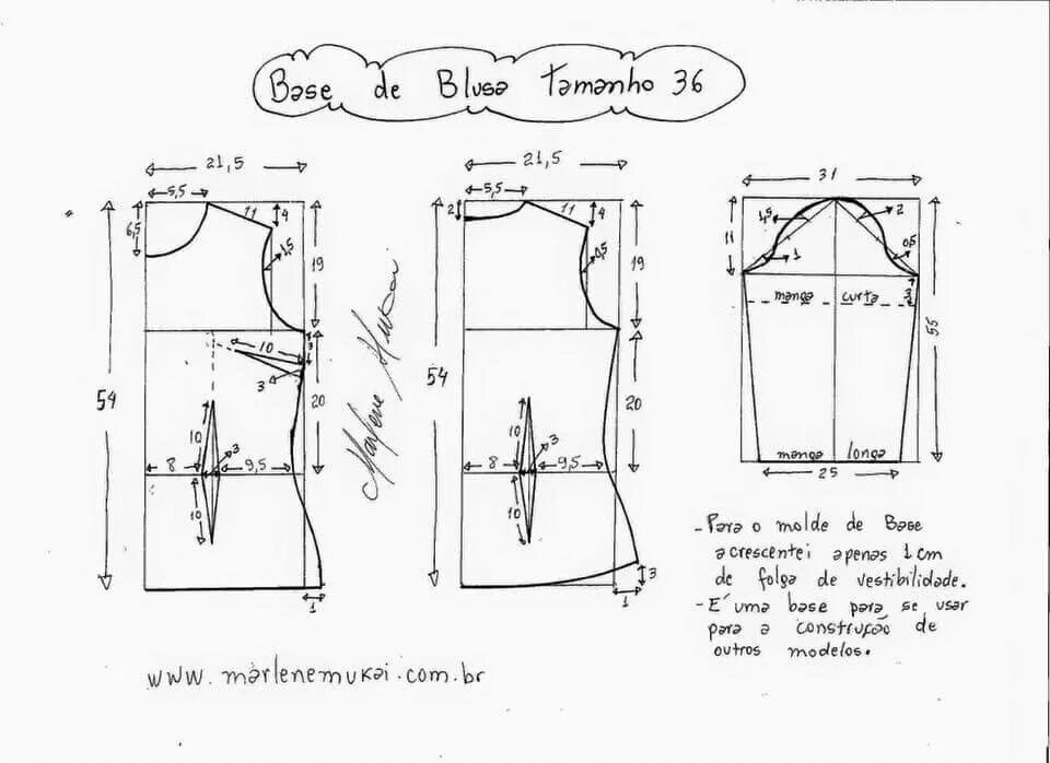 Размеры выкройки женской одежды Pin em moldes fáciles de realizar Padrões de costura para vestido, Moldes de blu