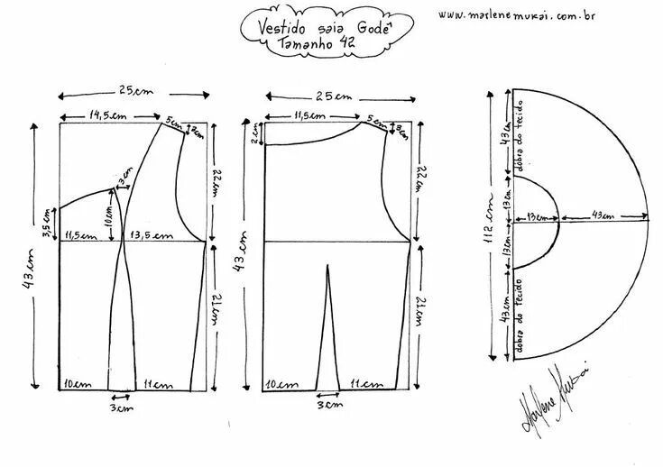 Размеры выкройки женской одежды Molde do Vestido de Saia Godê tamanho 42. Kids clothes patterns, Shirt sewing pa