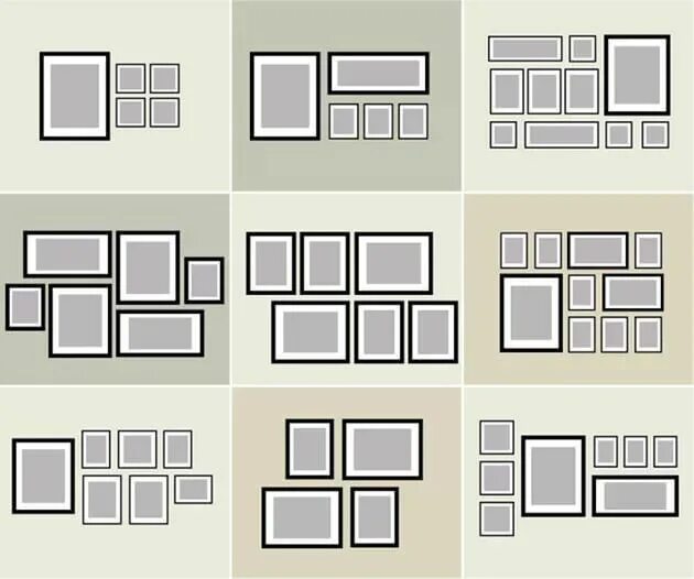 Размещение фото на листе расположение картин на стене разного формата: 19 тыс изображений найдено в Яндек