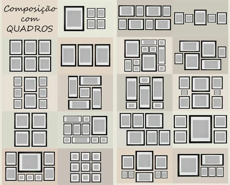 Размещение фото на листе composiçao de quadros - Pesquisa Google Повесить картины, Повесить фотографии, Р