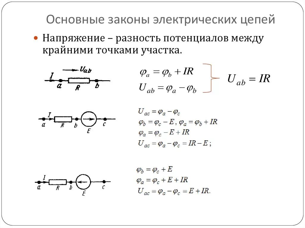 Разность потенциалов электрическая схема Электрическая цепь постоянного тока - презентация онлайн